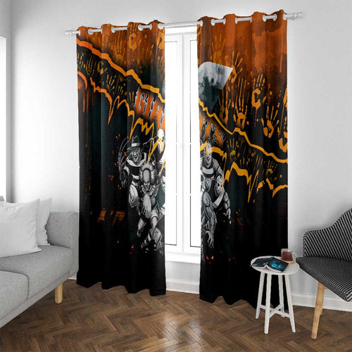 Step Into Horror Domain Giants Football Window Curtain Halloween Horror Movie Characters - Aussie Hoodie