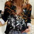 Step Into Horror Domain Giants Football Women Casual Shirt Halloween Horror Movie Characters - Aussie Hoodie