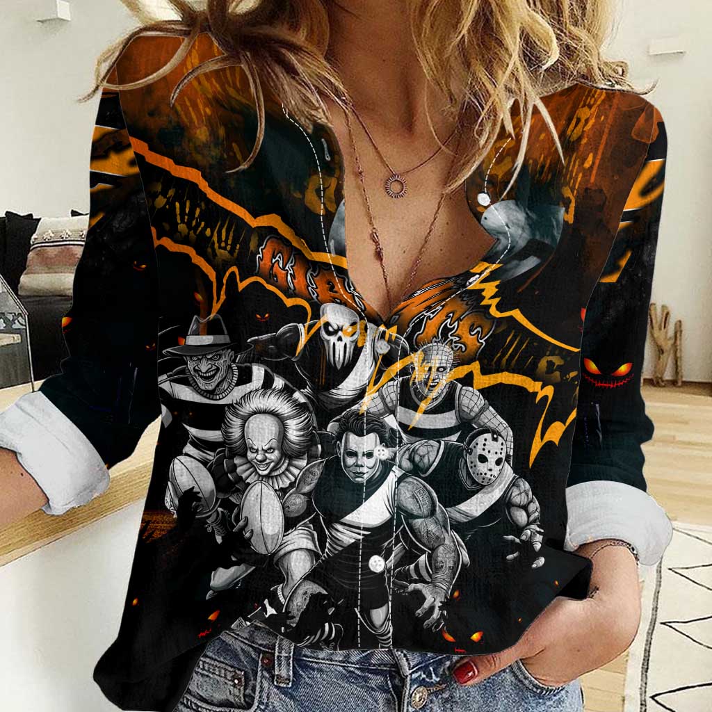 Step Into Horror Domain Giants Football Women Casual Shirt Halloween Horror Movie Characters - Aussie Hoodie