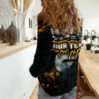 Step Into Horror Domain Giants Football Women Casual Shirt Halloween Horror Movie Characters - Aussie Hoodie