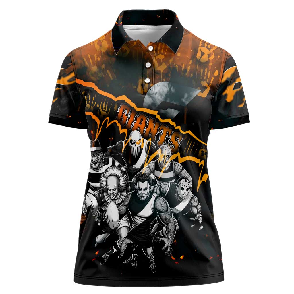 Step Into Horror Domain Giants Football Women Polo Shirt Halloween Horror Movie Characters - Aussie Hoodie