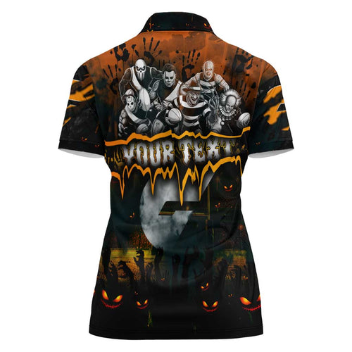 Step Into Horror Domain Giants Football Women Polo Shirt Halloween Horror Movie Characters - Aussie Hoodie