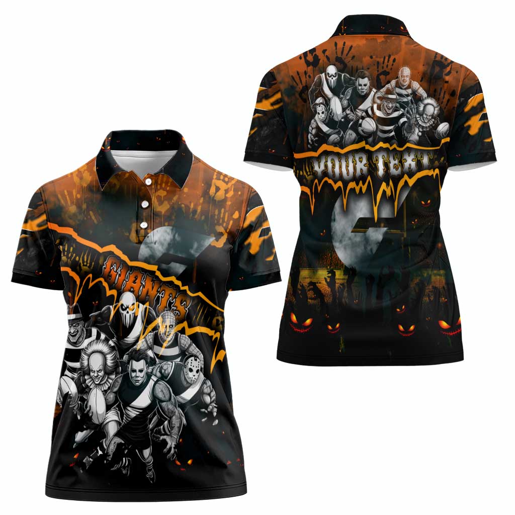 Step Into Horror Domain Giants Football Women Polo Shirt Halloween Horror Movie Characters - Aussie Hoodie