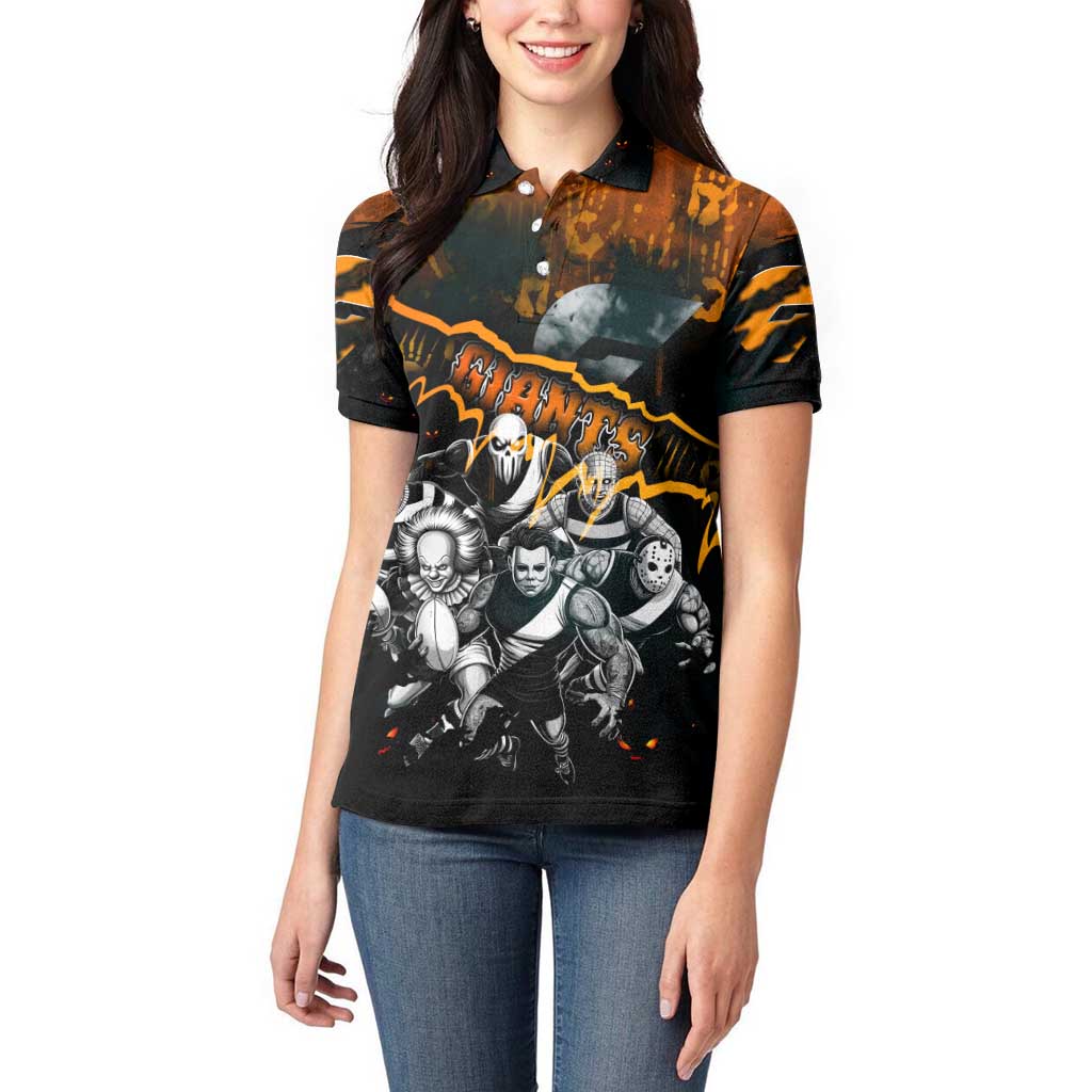 Step Into Horror Domain Giants Football Women Polo Shirt Halloween Horror Movie Characters - Aussie Hoodie