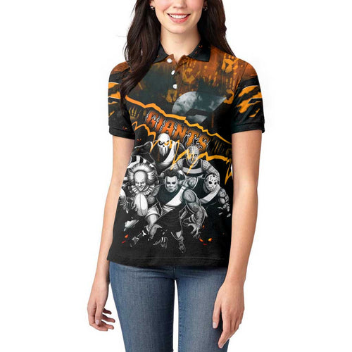 Step Into Horror Domain Giants Football Women Polo Shirt Halloween Horror Movie Characters - Aussie Hoodie
