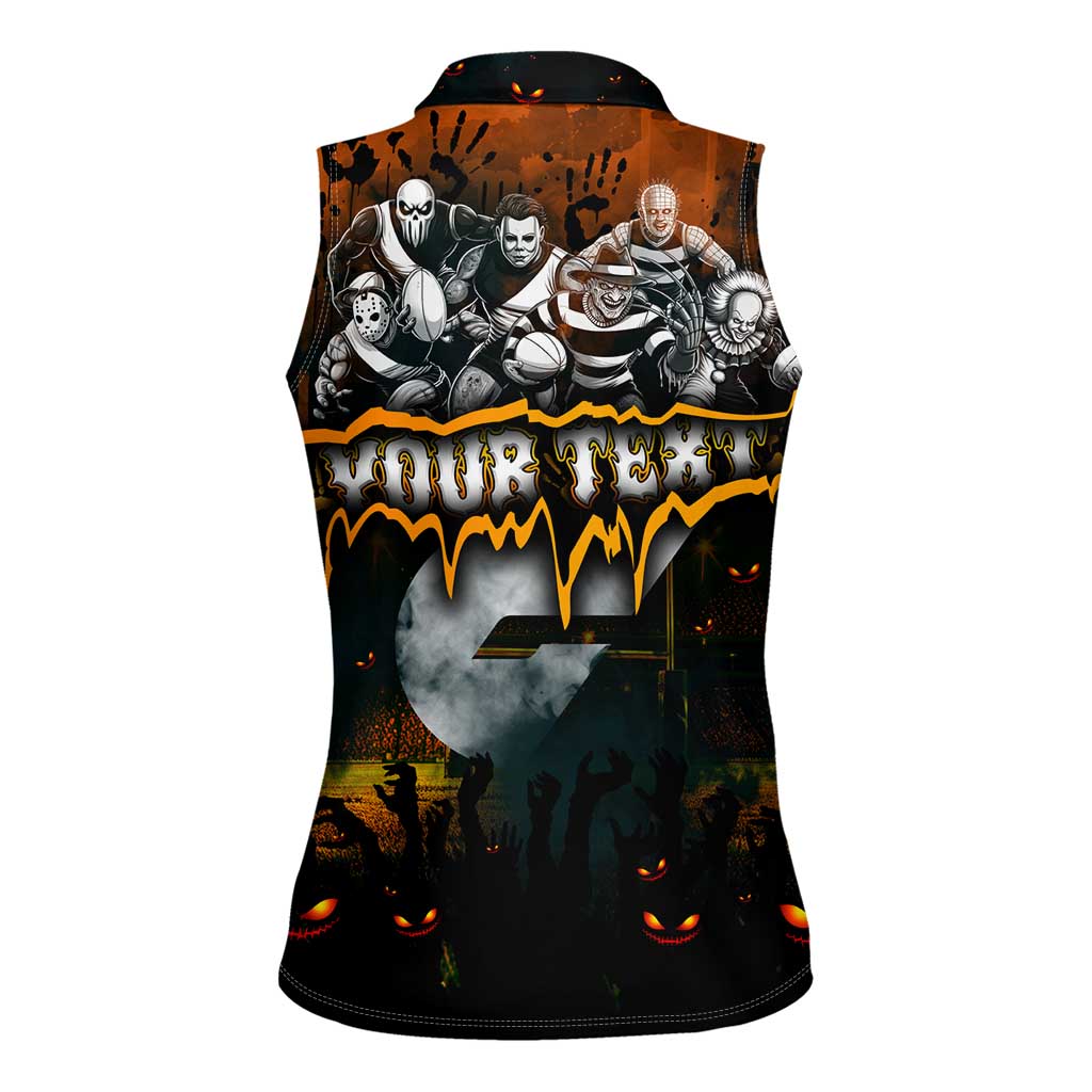 Step Into Horror Domain Giants Football Women Sleeveless Polo Shirt Halloween Horror Movie Characters - Aussie Hoodie