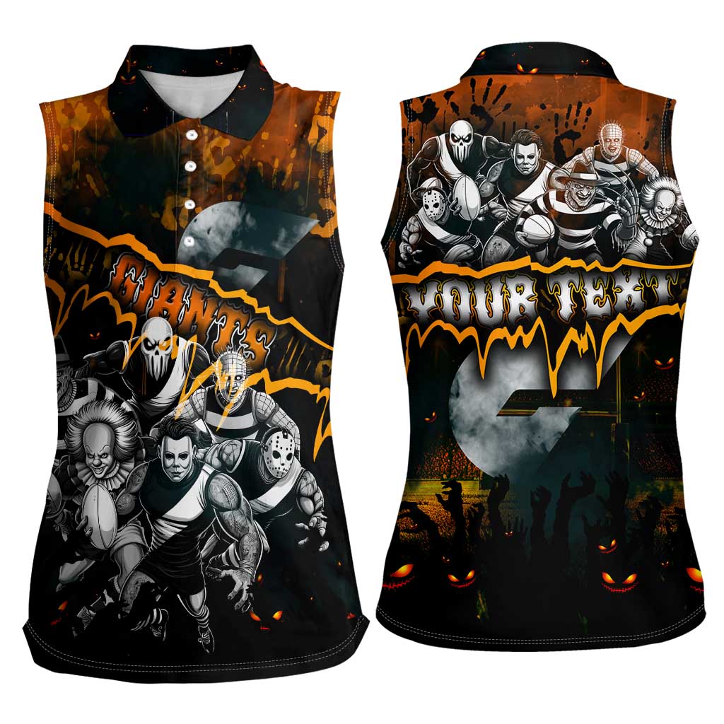 Step Into Horror Domain Giants Football Women Sleeveless Polo Shirt Halloween Horror Movie Characters - Aussie Hoodie