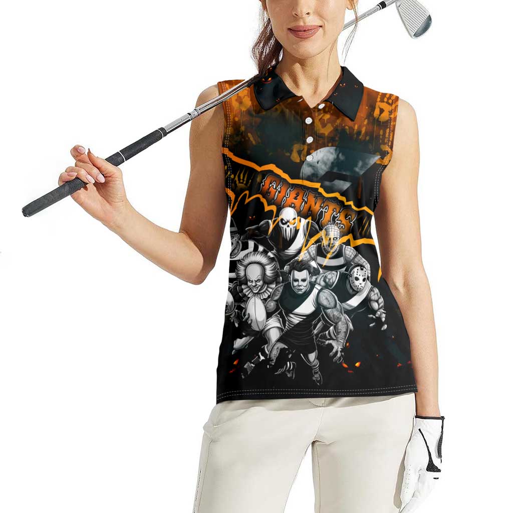 Step Into Horror Domain Giants Football Women Sleeveless Polo Shirt Halloween Horror Movie Characters - Aussie Hoodie