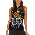 Step Into Horror Domain Giants Football Women Sleeveless Polo Shirt Halloween Horror Movie Characters - Aussie Hoodie
