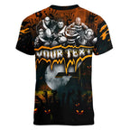 Step Into Horror Domain Giants Football Women V-Neck T-Shirt Halloween Horror Movie Characters - Aussie Hoodie