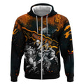 Step Into Horror Domain Giants Football Zip Hoodie Halloween Horror Movie Characters - Aussie Hoodie