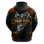 Step Into Horror Domain Giants Football Zip Hoodie Halloween Horror Movie Characters - Aussie Hoodie