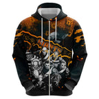 Step Into Horror Domain Giants Football Zip Hoodie Halloween Horror Movie Characters - Aussie Hoodie