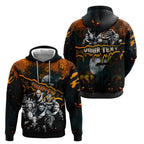 Step Into Horror Domain Giants Football Zip Hoodie Halloween Horror Movie Characters - Aussie Hoodie