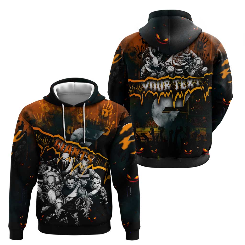 Step Into Horror Domain Giants Football Zip Hoodie Halloween Horror Movie Characters - Aussie Hoodie
