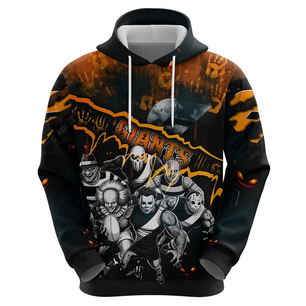Step Into Horror Domain Giants Football Zip Hoodie Halloween Horror Movie Characters - Aussie Hoodie