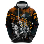 Step Into Horror Domain Giants Football Zip Hoodie Halloween Horror Movie Characters - Aussie Hoodie