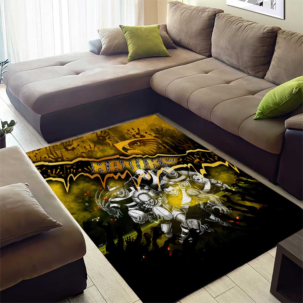 Step Into Horror Domain Hawks Football Area Rug Halloween Horror Movie Characters - Aussie Hoodie