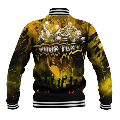 Step Into Horror Domain Hawks Football Baseball Jacket Halloween Horror Movie Characters - Aussie Hoodie