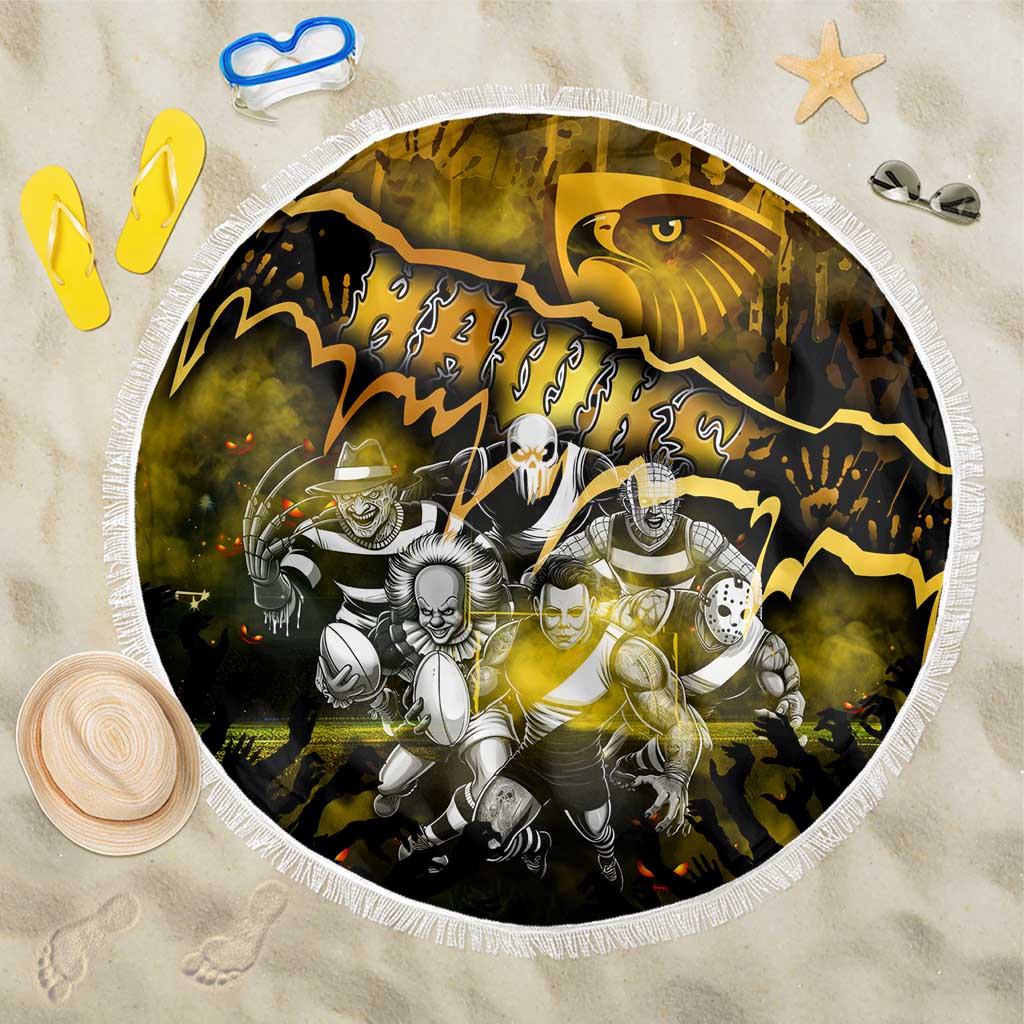 Step Into Horror Domain Hawks Football Beach Blanket Halloween Horror Movie Characters - Aussie Hoodie