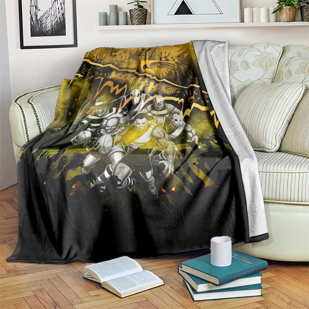 Step Into Horror Domain Hawks Football Blanket Halloween Horror Movie Characters - Aussie Hoodie