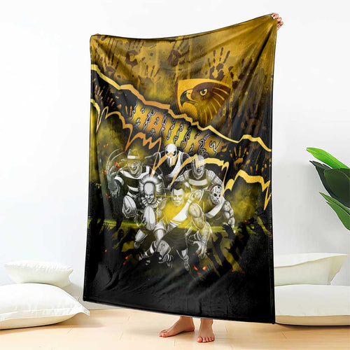 Step Into Horror Domain Hawks Football Blanket Halloween Horror Movie Characters - Aussie Hoodie