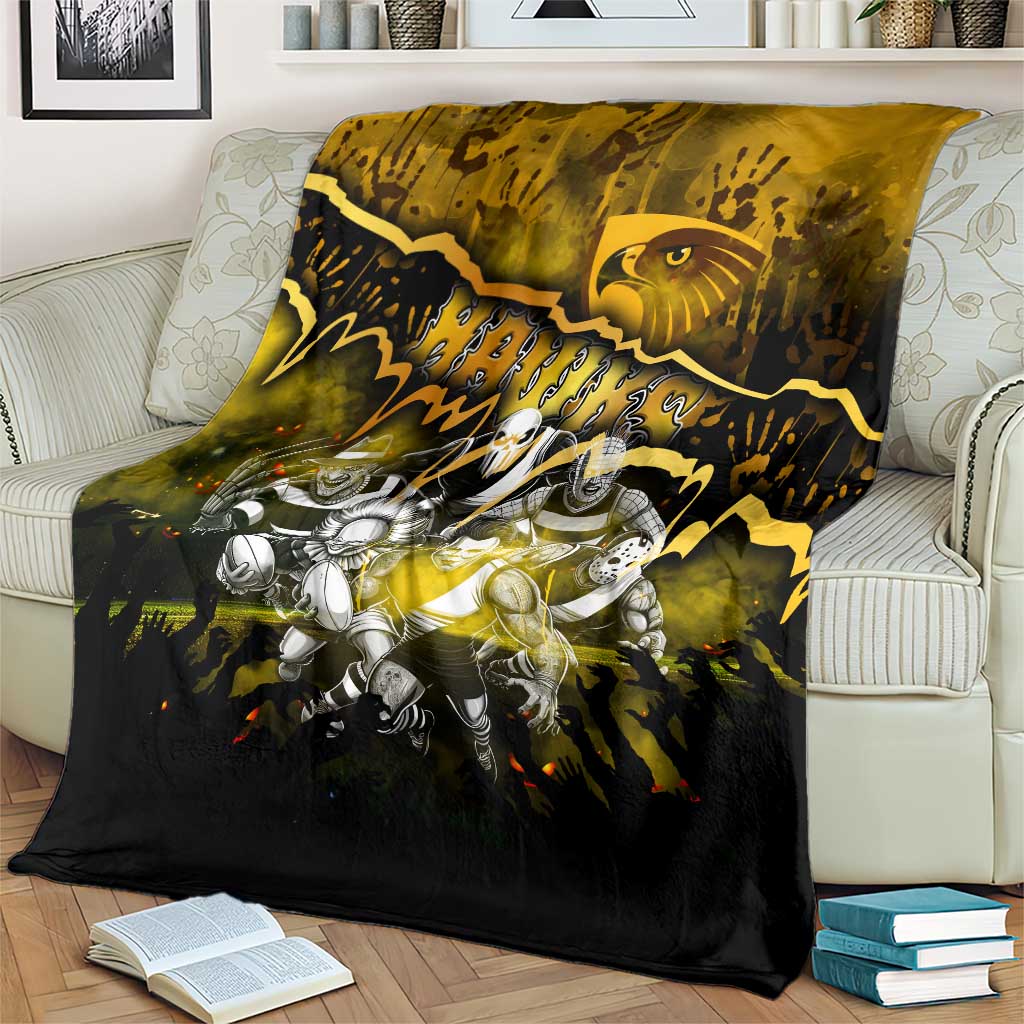 Step Into Horror Domain Hawks Football Blanket Halloween Horror Movie Characters - Aussie Hoodie
