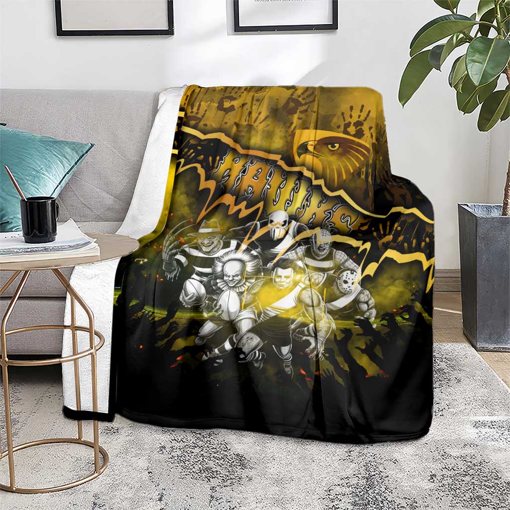 Step Into Horror Domain Hawks Football Blanket Halloween Horror Movie Characters - Aussie Hoodie