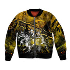 Step Into Horror Domain Hawks Football Bomber Jacket Halloween Horror Movie Characters - Aussie Hoodie