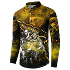 Step Into Horror Domain Hawks Football Button Sweatshirt Halloween Horror Movie Characters - Aussie Hoodie