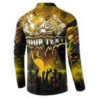 Step Into Horror Domain Hawks Football Button Sweatshirt Halloween Horror Movie Characters - Aussie Hoodie