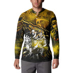 Step Into Horror Domain Hawks Football Button Sweatshirt Halloween Horror Movie Characters - Aussie Hoodie