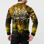 Step Into Horror Domain Hawks Football Button Sweatshirt Halloween Horror Movie Characters - Aussie Hoodie