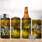Step Into Horror Domain Hawks Football 4 in 1 Can Cooler Tumbler Halloween Horror Movie Characters - Aussie Hoodie