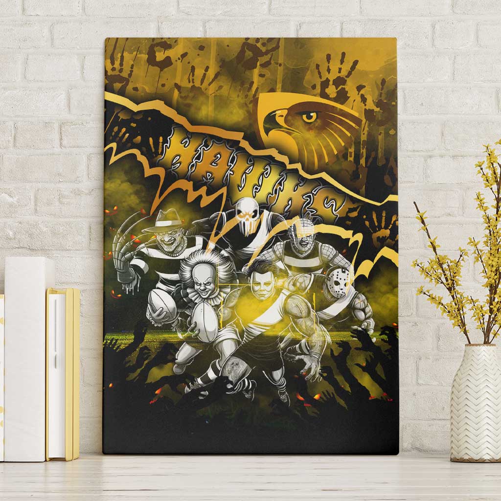 Step Into Horror Domain Hawks Football Canvas Wall Art Halloween Horror Movie Characters - Aussie Hoodie