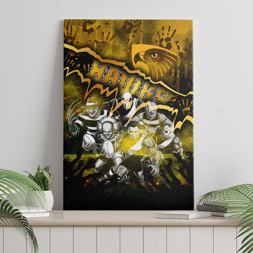 Step Into Horror Domain Hawks Football Canvas Wall Art Halloween Horror Movie Characters - Aussie Hoodie