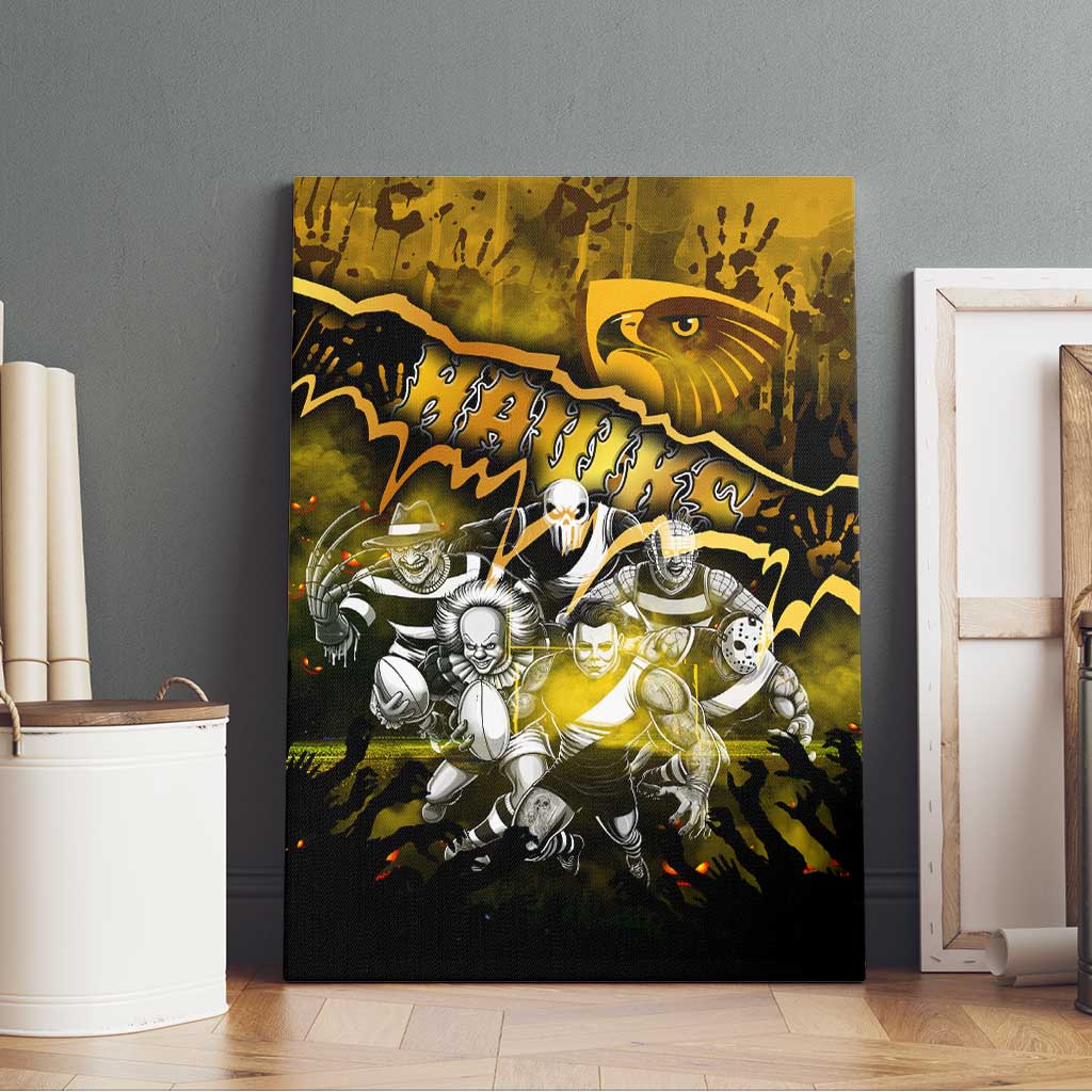 Step Into Horror Domain Hawks Football Canvas Wall Art Halloween Horror Movie Characters - Aussie Hoodie