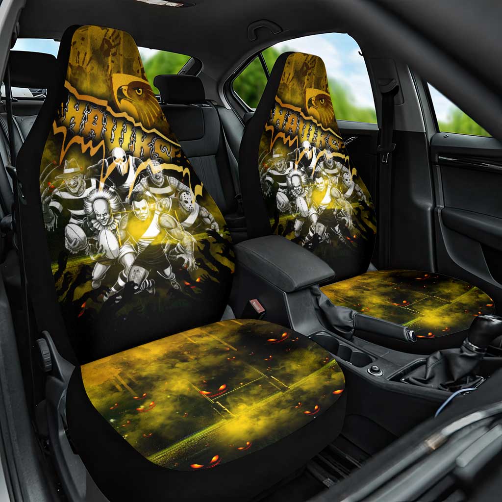 Step Into Horror Domain Hawks Football Car Seat Cover Halloween Horror Movie Characters - Aussie Hoodie