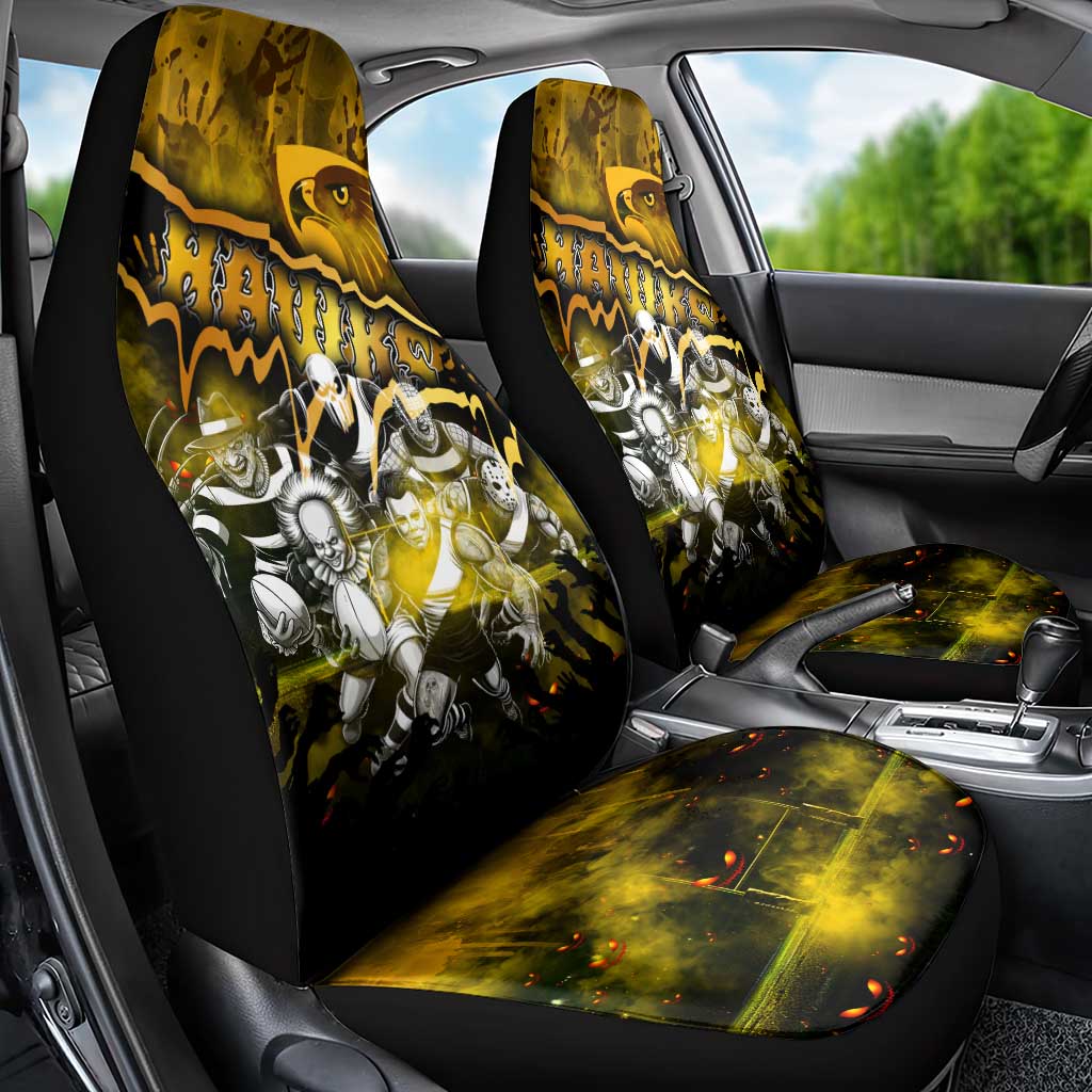 Step Into Horror Domain Hawks Football Car Seat Cover Halloween Horror Movie Characters - Aussie Hoodie