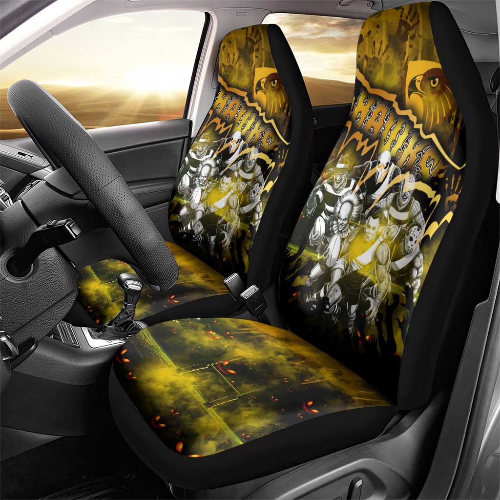 Step Into Horror Domain Hawks Football Car Seat Cover Halloween Horror Movie Characters - Aussie Hoodie