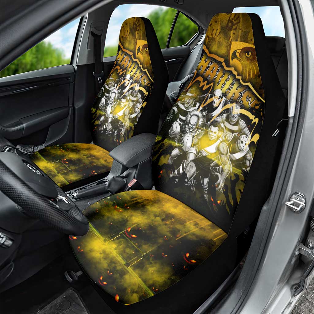 Step Into Horror Domain Hawks Football Car Seat Cover Halloween Horror Movie Characters - Aussie Hoodie