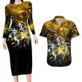 Step Into Horror Domain Hawks Football Couples Matching Long Sleeve Bodycon Dress and Hawaiian Shirt Halloween Horror Movie Characters - Aussie Hoodie