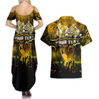 Step Into Horror Domain Hawks Football Couples Matching Summer Maxi Dress and Hawaiian Shirt Halloween Horror Movie Characters - Aussie Hoodie