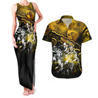 Step Into Horror Domain Hawks Football Couples Matching Tank Maxi Dress and Hawaiian Shirt Halloween Horror Movie Characters - Aussie Hoodie
