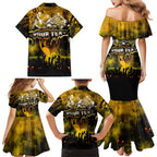 Step Into Horror Domain Hawks Football Family Matching Mermaid Dress and Hawaiian Shirt Halloween Horror Movie Characters - Aussie Hoodie