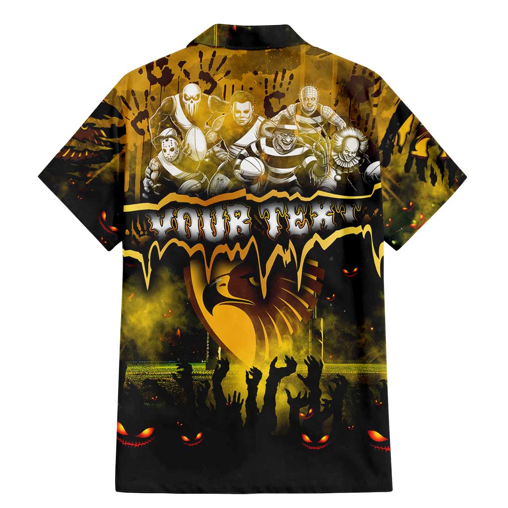 Step Into Horror Domain Hawks Football Family Matching Mermaid Dress and Hawaiian Shirt Halloween Horror Movie Characters - Aussie Hoodie