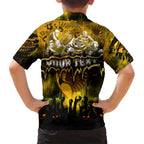 Step Into Horror Domain Hawks Football Family Matching Off Shoulder Short Dress and Hawaiian Shirt Halloween Horror Movie Characters - Aussie Hoodie