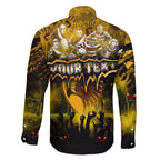 Step Into Horror Domain Hawks Football Family Matching Puletasi and Hawaiian Shirt Halloween Horror Movie Characters - Aussie Hoodie