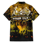 Step Into Horror Domain Hawks Football Family Matching Short Sleeve Bodycon Dress and Hawaiian Shirt Halloween Horror Movie Characters - Aussie Hoodie