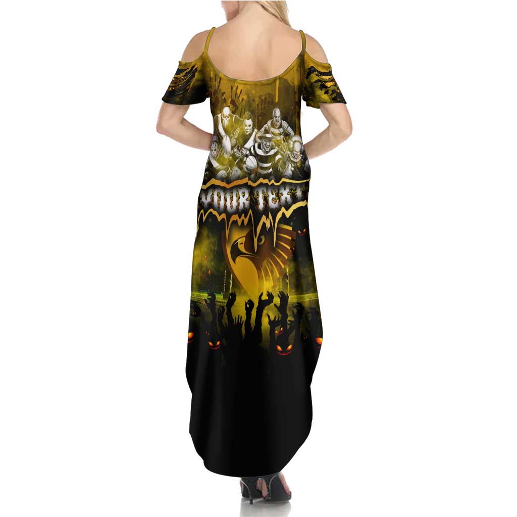 Step Into Horror Domain Hawks Football Family Matching Summer Maxi Dress and Hawaiian Shirt Halloween Horror Movie Characters - Aussie Hoodie